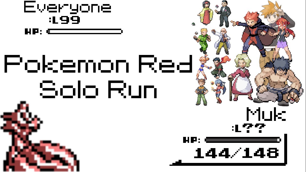 Pokémon Red Solo Run #144: If Ekans is Snake backwards... then Muk is??? (No Items)
