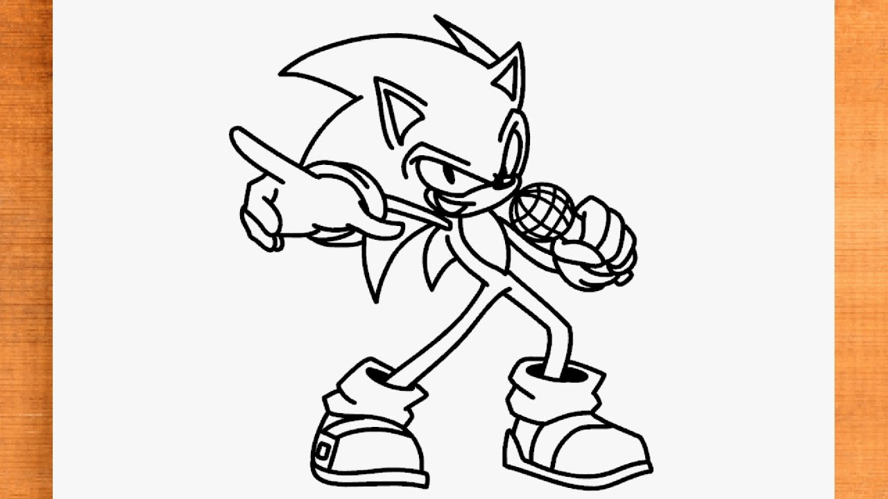 How to draw Sonic Force fnf Friday Night Funkin vs Sonic Force