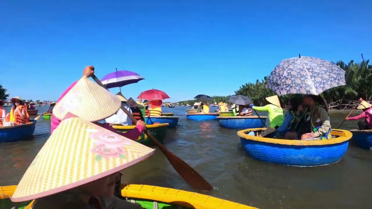 Basket Boats in Hoi An , Quang Nam, Vietnam.