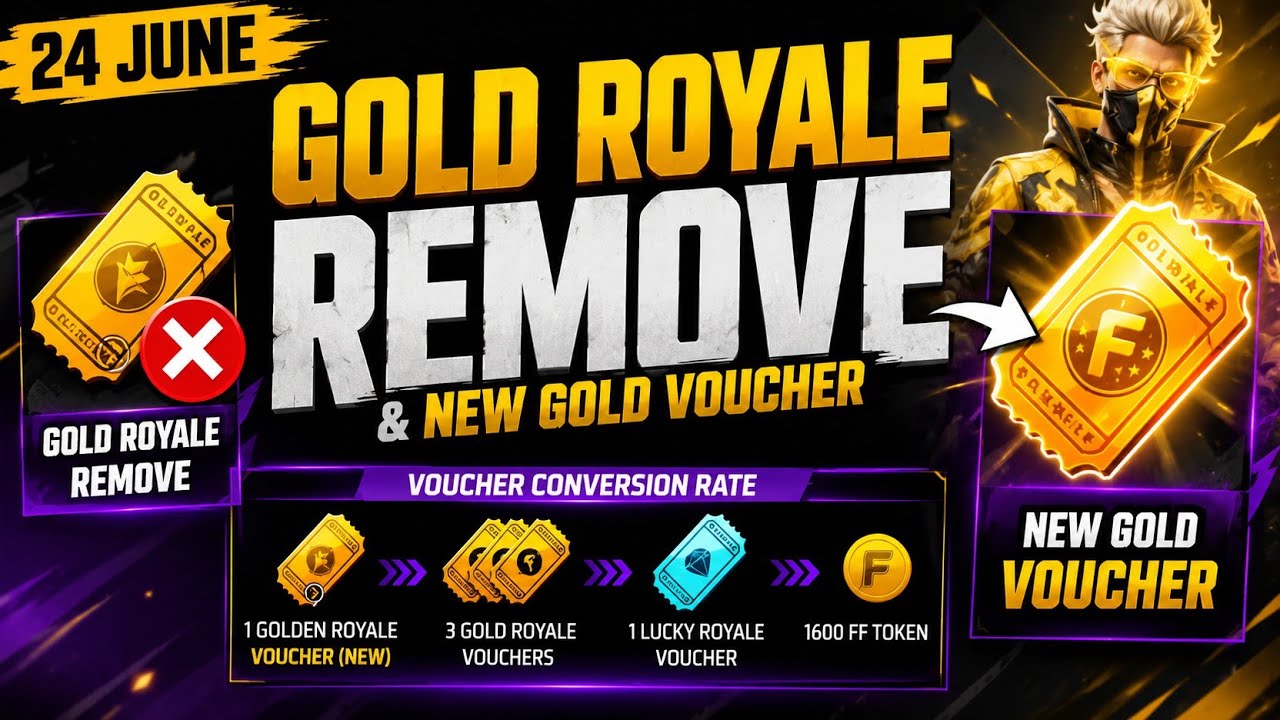 GOLD ROYALE REMOVE ⚠️in free fire max😭