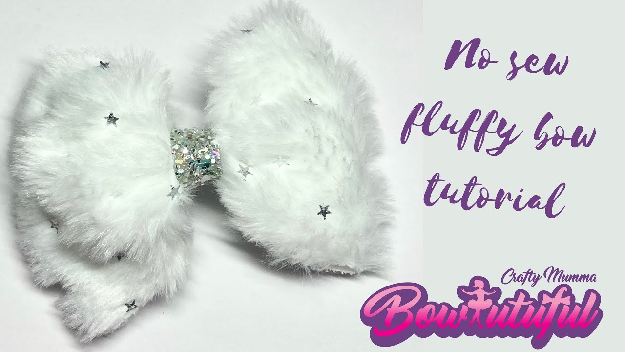 Fluffy faux fur hair bow tutorial, no sew. How to cut faux fur fabric. How to make hair bows.