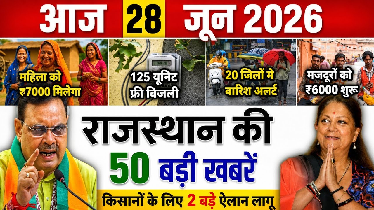 June 28, 2026 Rajasthan News Today | Rajasthan Top Headlines Today | Weather Update | Breaking News