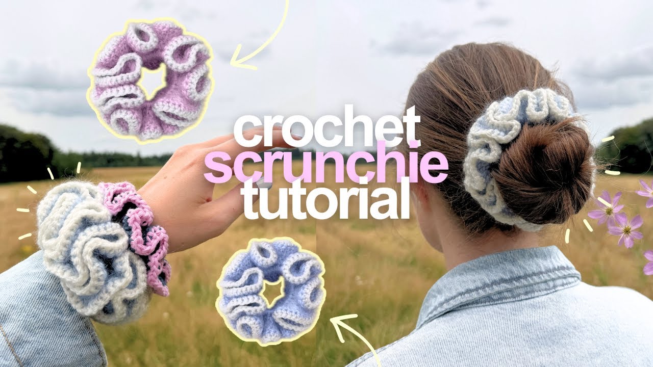 QUICK + EASY crochet SCRUNCHIE for BEGINNERS (with hair tie)