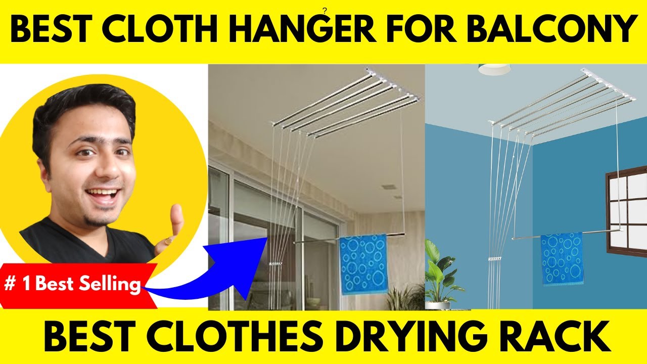 Best Cloth hanger for balcony in India ✅ Best Ceiling Mounted Clothes Drying Rack ✅Cloth Stands