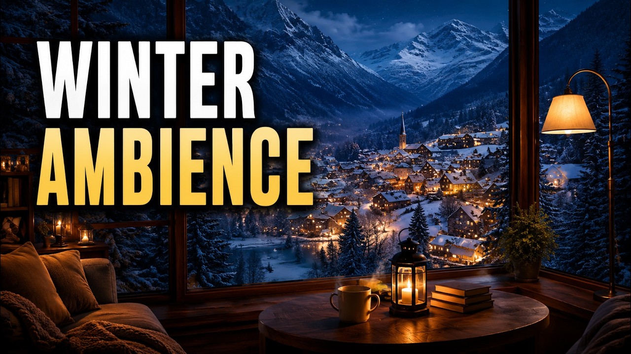 Peaceful Snowfall ❄️ Cozy Mountain Village at Night (Winter Ambience)