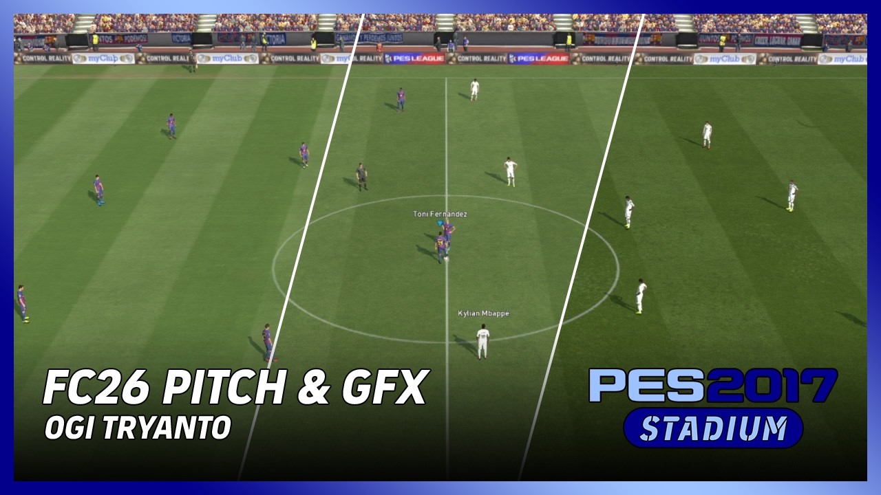 Реальная трава и мод освещения нового уровня для PES 2017! Как и в EA Sport FC 26 (CPK и Sider)