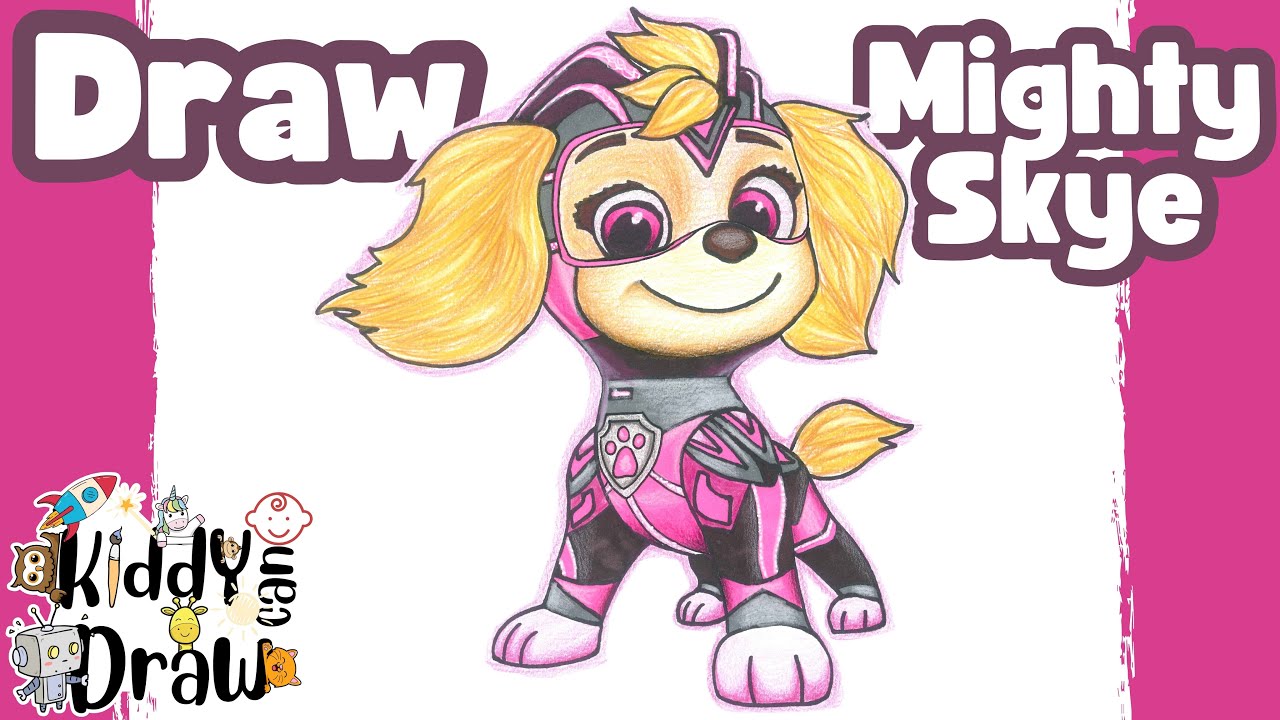 How to Draw Skye from PAW Patrol: Mighty Movie – Heroic Fun!