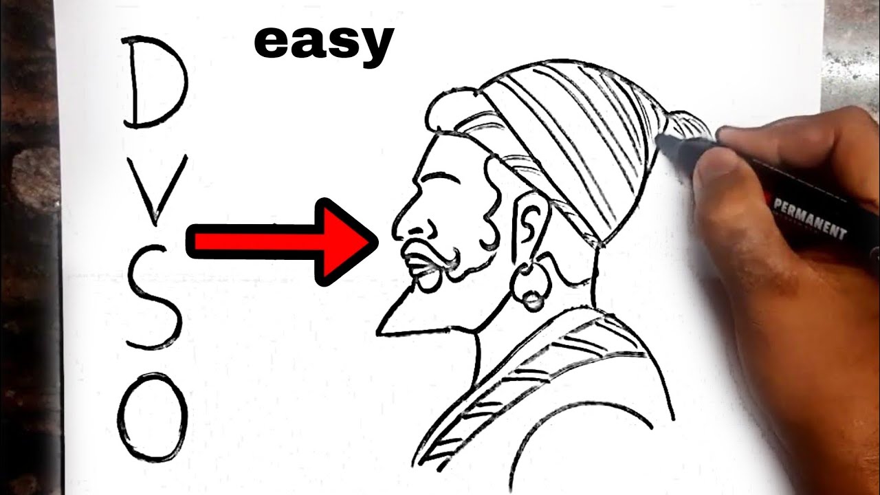 Chhatrapati Shivaji Maharaj (शिवाजी महाराज) Drawing // Easy Shivaji Maharaj Drawing // Easy Drawing
