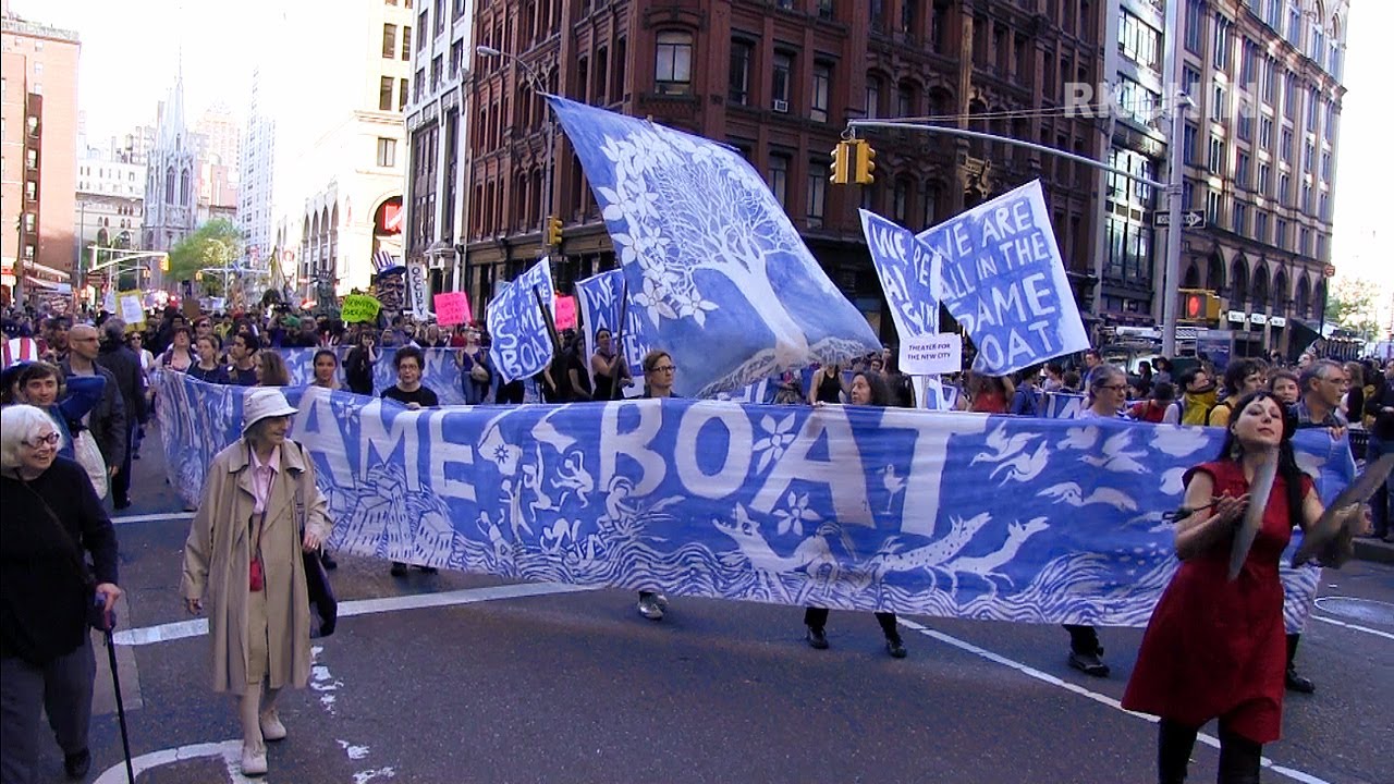 May 1 2012 Bread and Puppet Boat Banner, Peoples Puppets and other outtakes from May Day