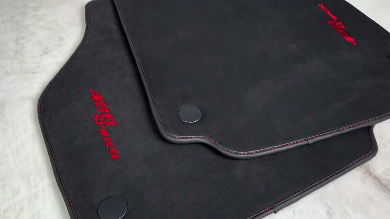 Ferrari 488 Spider Custom Floor Mats | Carbon, Leather & Premium Carpet | AutoWin