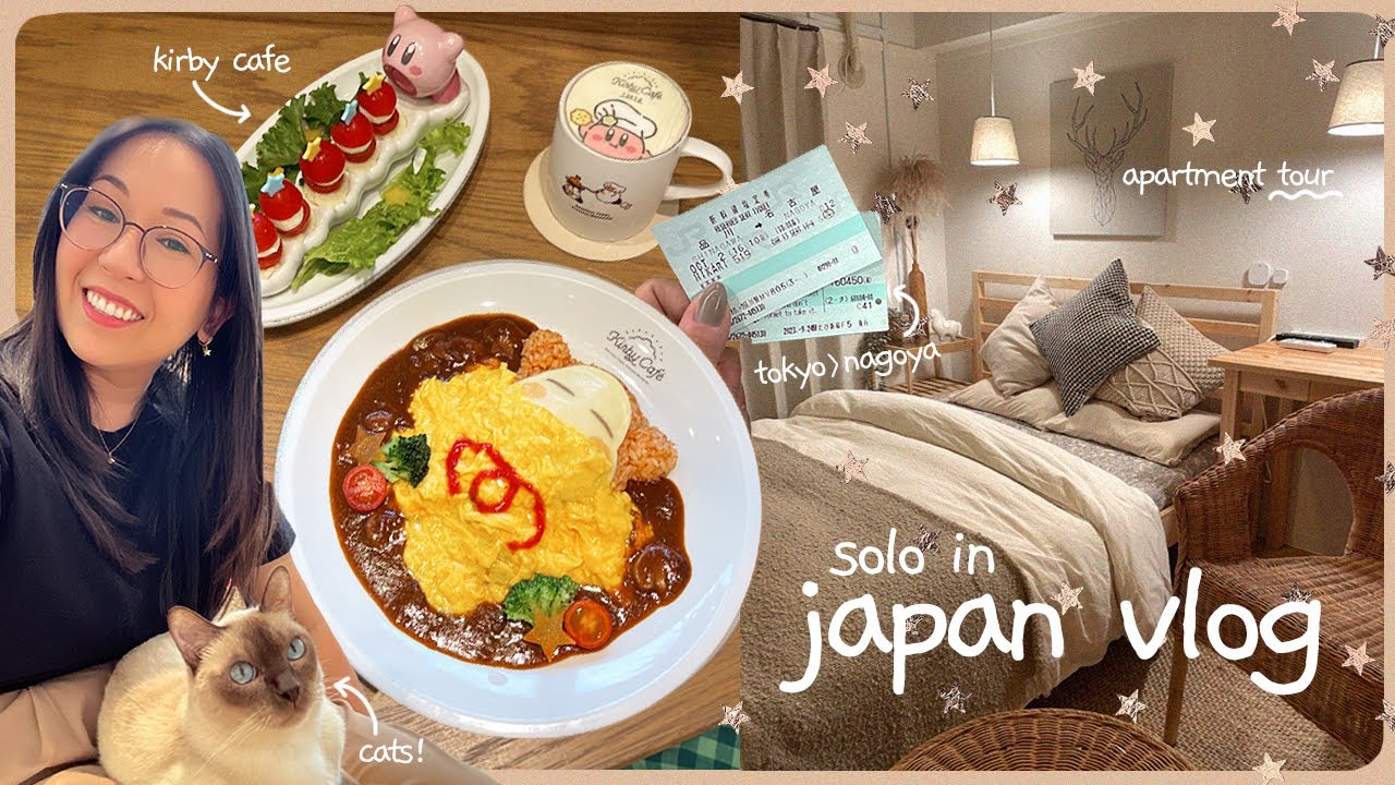 japan vlog ღ apartment tour, kirby cafe, shinkansen to nagoya + cats | ep.6