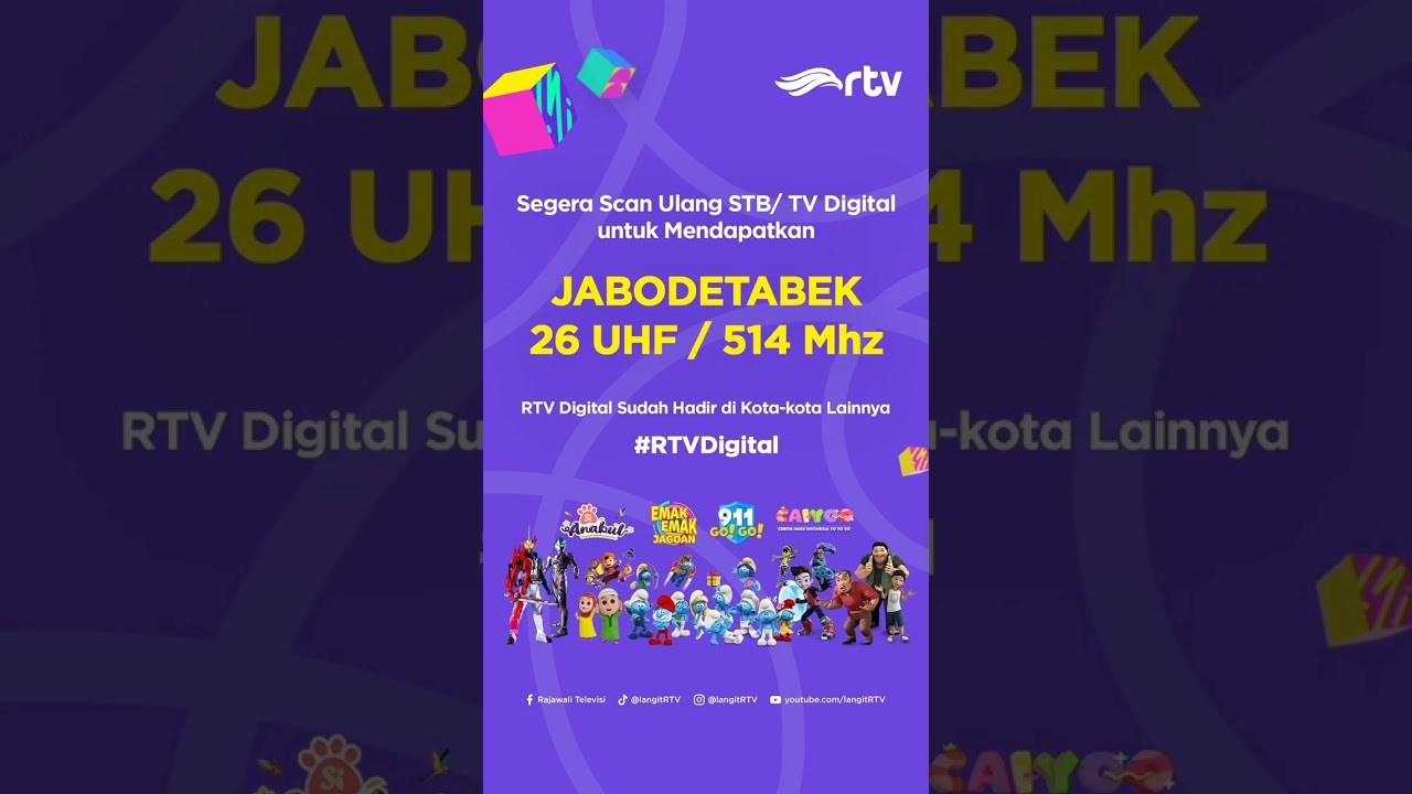 Siaran RTV Digital sudah ada di kotamu (Jabodetabek)