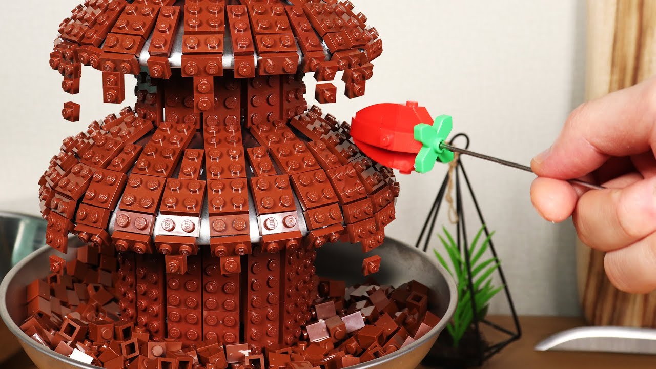 LEGO Chocolate Fountain / Lego in real life - Stop Motion Cooking ＆ ASMR