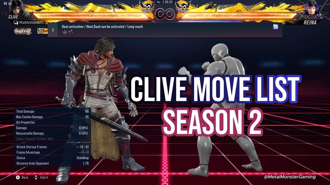Список приёмов Клайва Росфилда для 2-го сезона — Tekken 8
