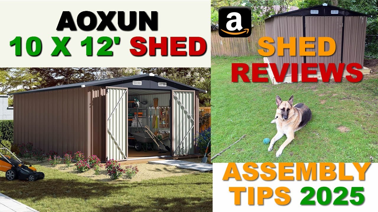Amazon Shed Reviews & Installation. Aoxun 10X12 Shed Review & Setup. #reviews #productreview #sheds