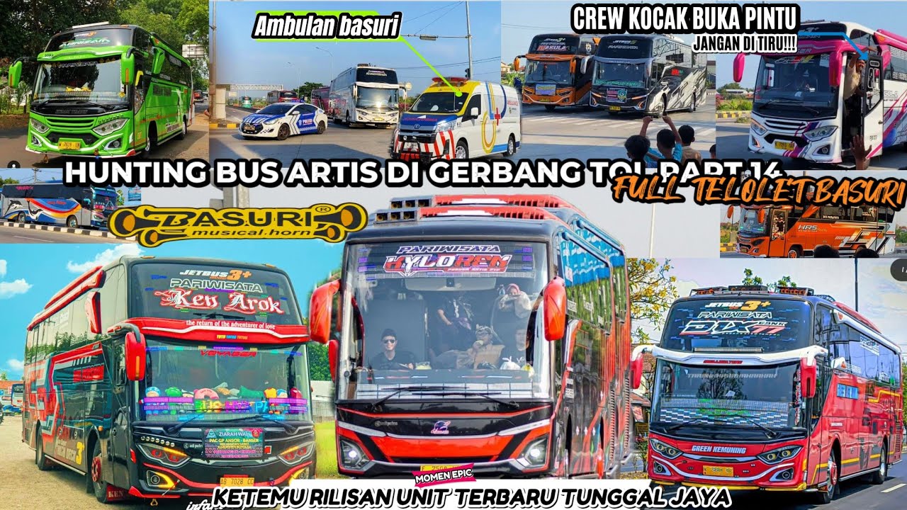 MOMEN EPIC 😍😍!! HUNTING BUS ARTIS BASURI DI GERBANG TOL PART 14 !! FULL TELOLET BASURI