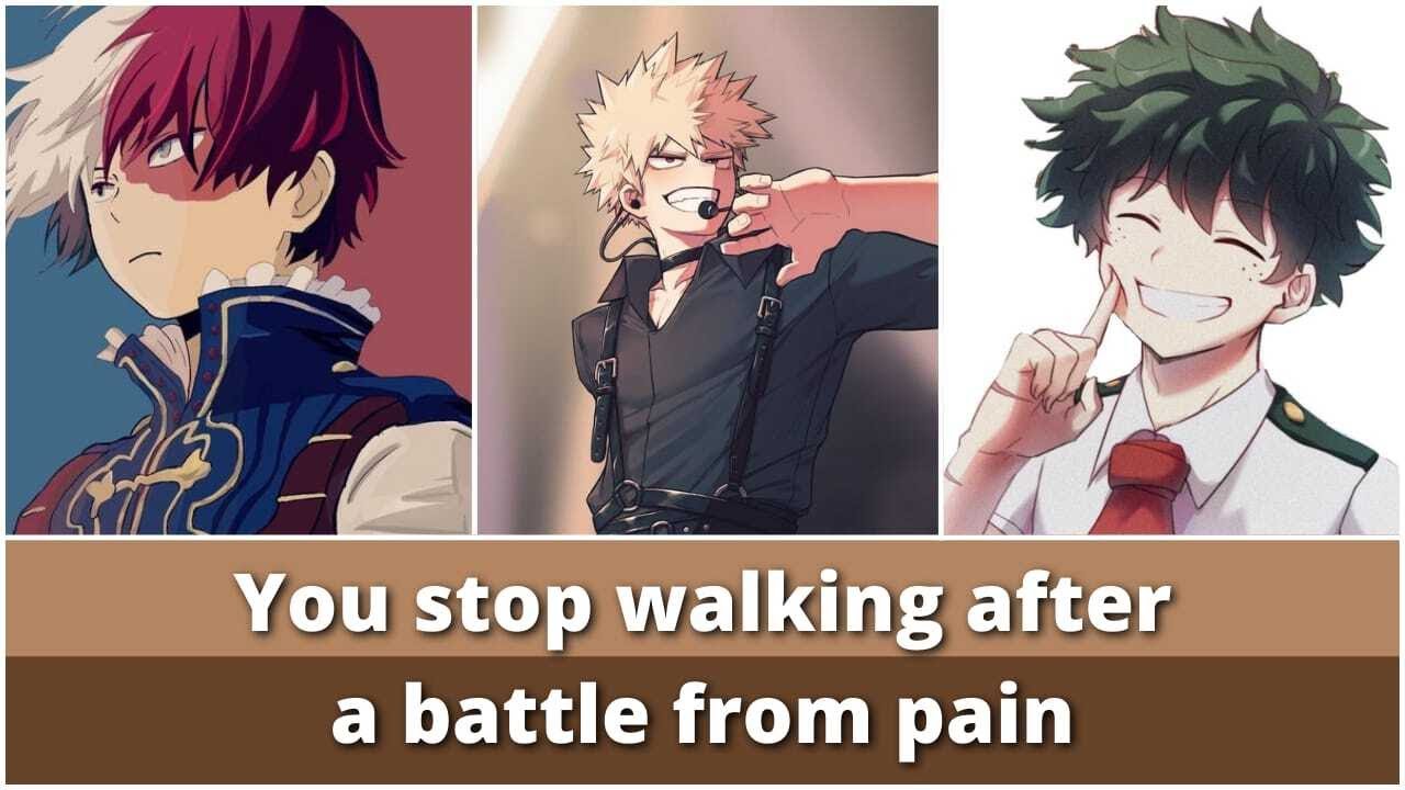You stop walking after a battle because of your pain - MHA x Listener