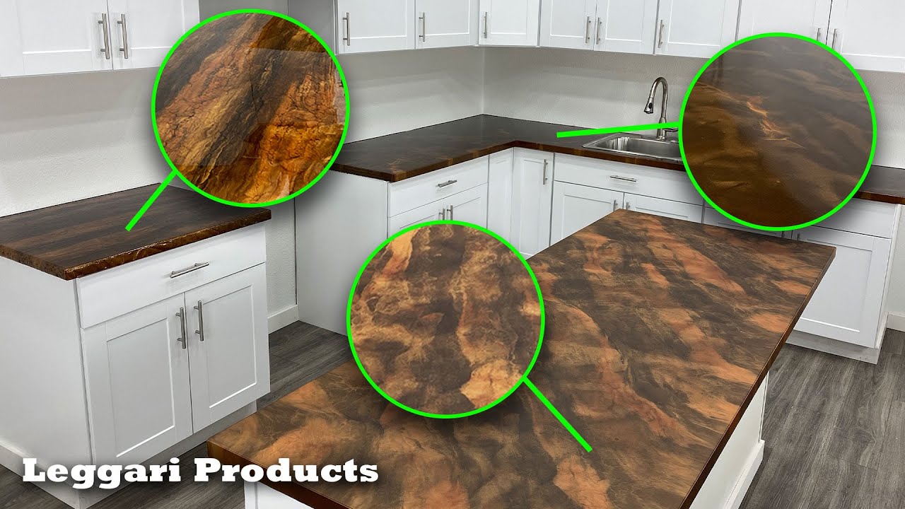 3 Different Techniques Done On This Kitchen | Metallic Epoxy Countertop |Simple DIY For Your Counter