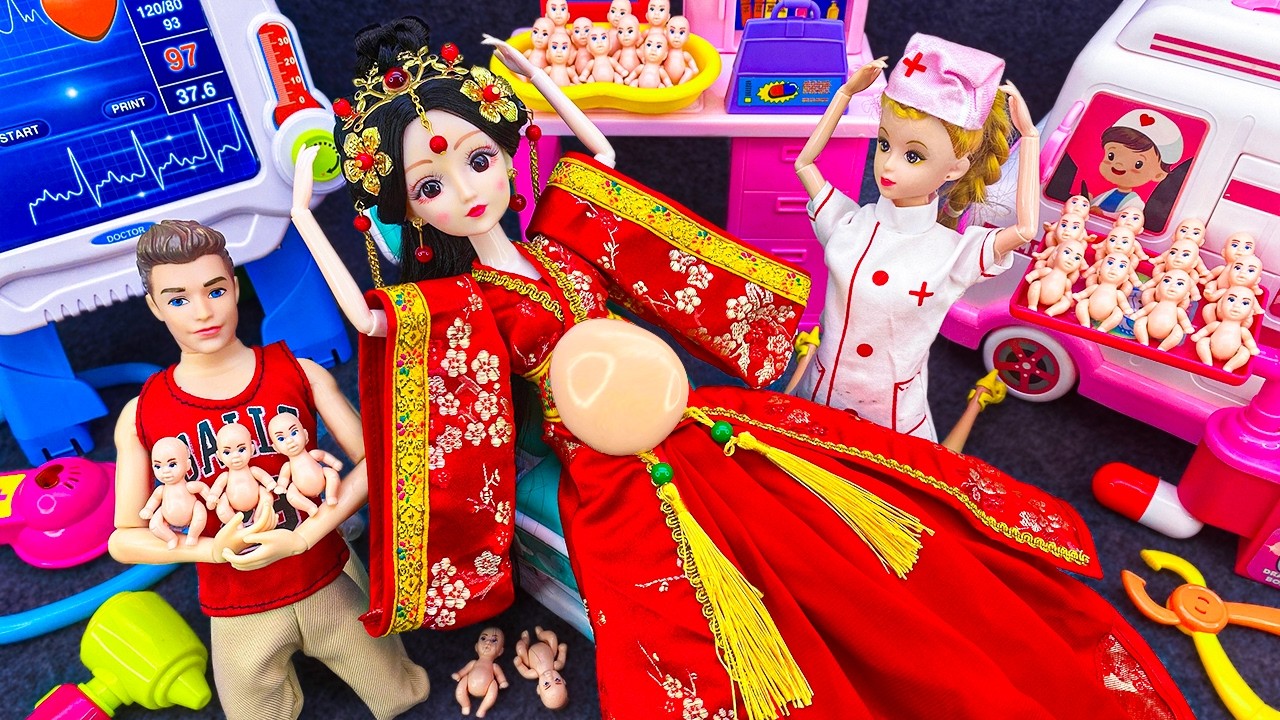 10 Minutes Satisfying with Unboxing Barbie Family Playset，Cute Pinkfong Ambulance Car Toys ASMR
