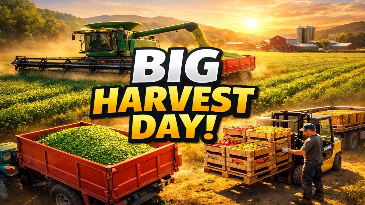 Massive Pea Harvest & Fruit Sales Day in FS25! | Big Field Farming. #-3