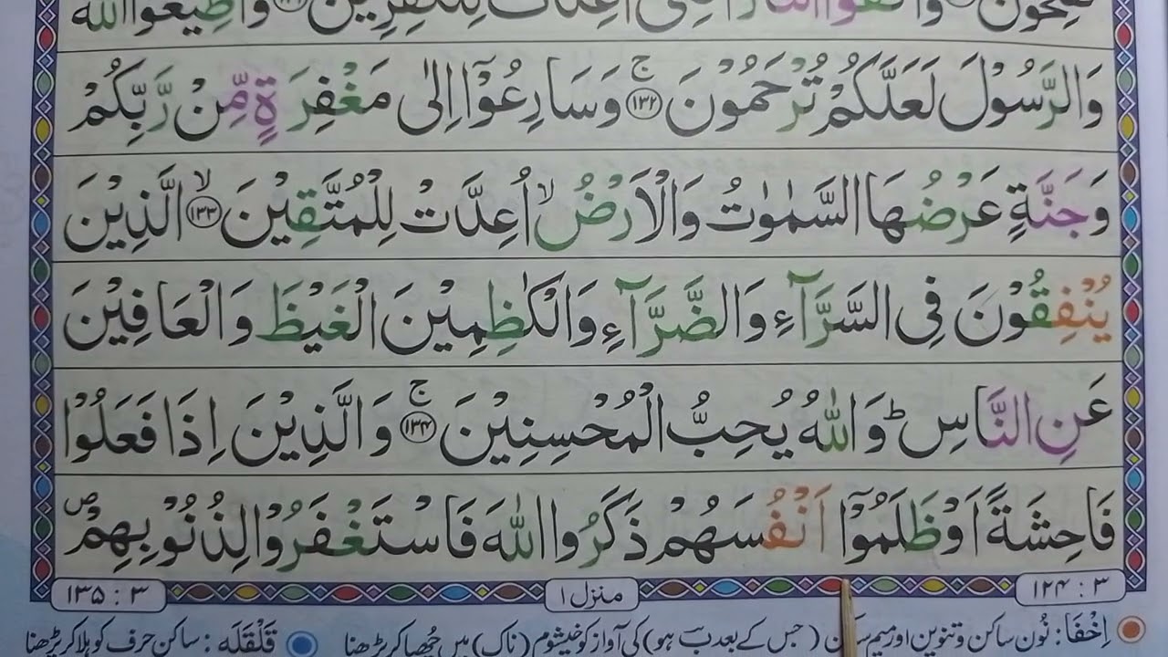 Surah Al e Imran Part 31| Surah Al e Imran Ayah 133 To 136| Parah 4| 