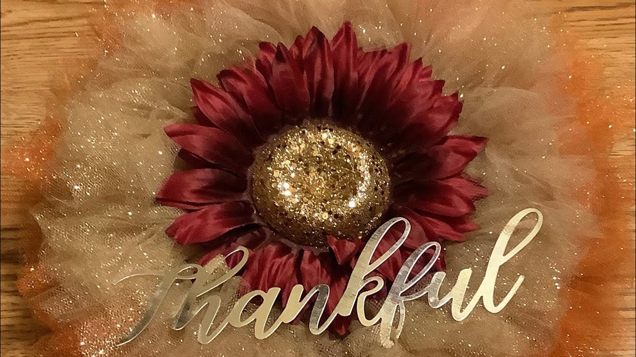 #TulletimeTuesdaywithPebbles Autumn Tulle Wreath #dollartree #Autumn #Tullewreath #diycraftideas