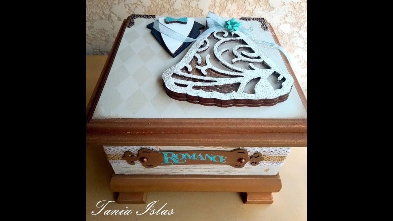 Live Tania Islas  Caixa de Casamento com craquelado e shaker box