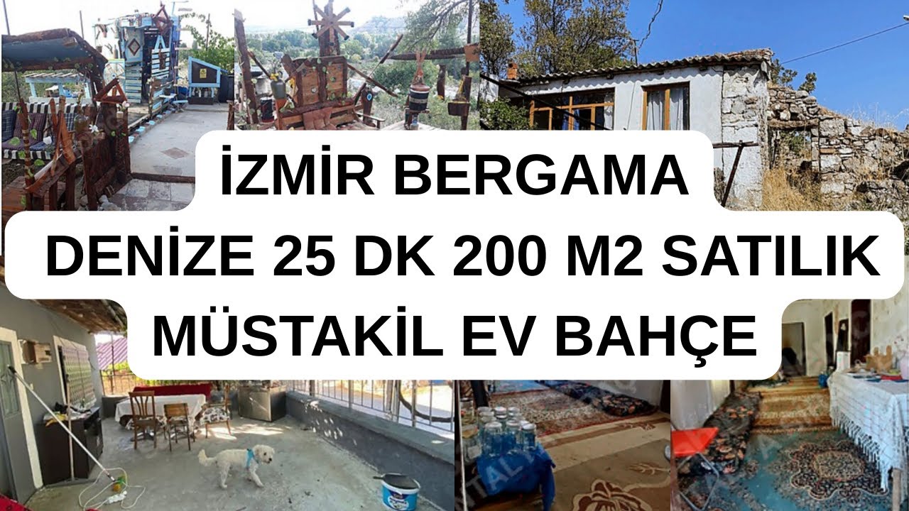 İZMİR BERGAMA DENİZE 25 DK 200 M2 SATILIK MÜSTAKİL EV BAHÇE