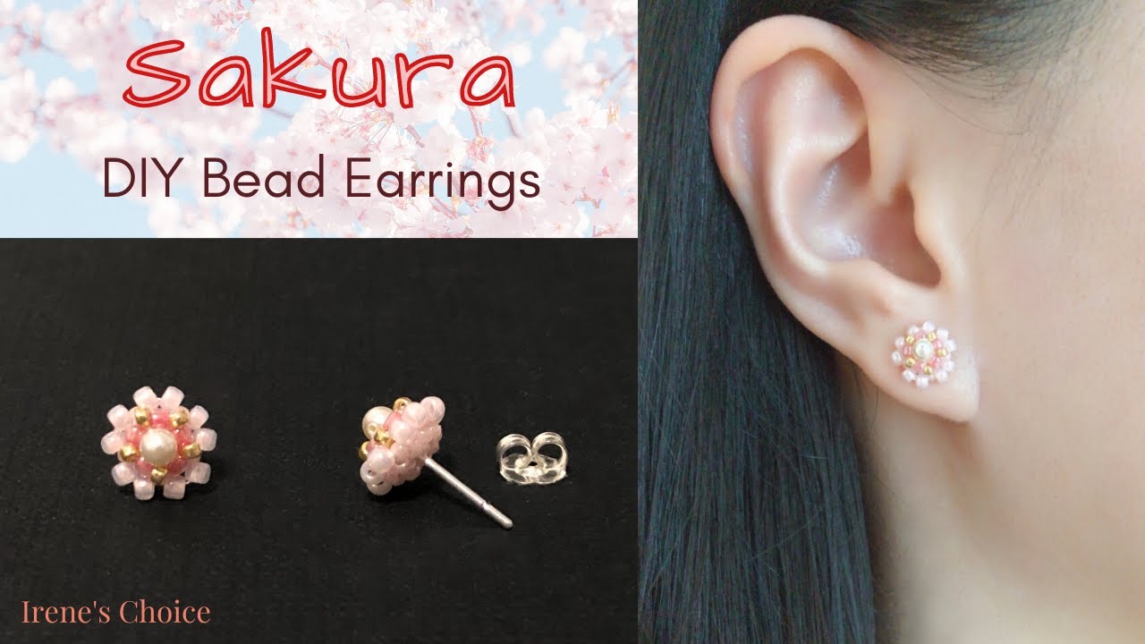 How to Make Sakura Stud Bead Earrings