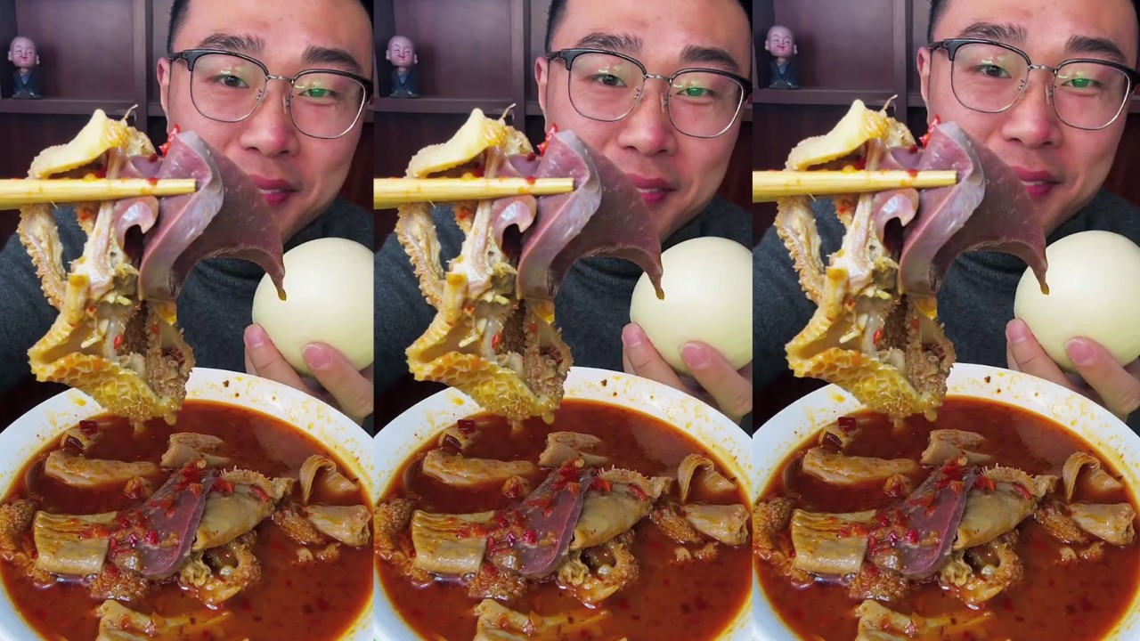 Satisfying Eating Show 🍖 Spicy Lamb Offal Chunks – So Flavorful!