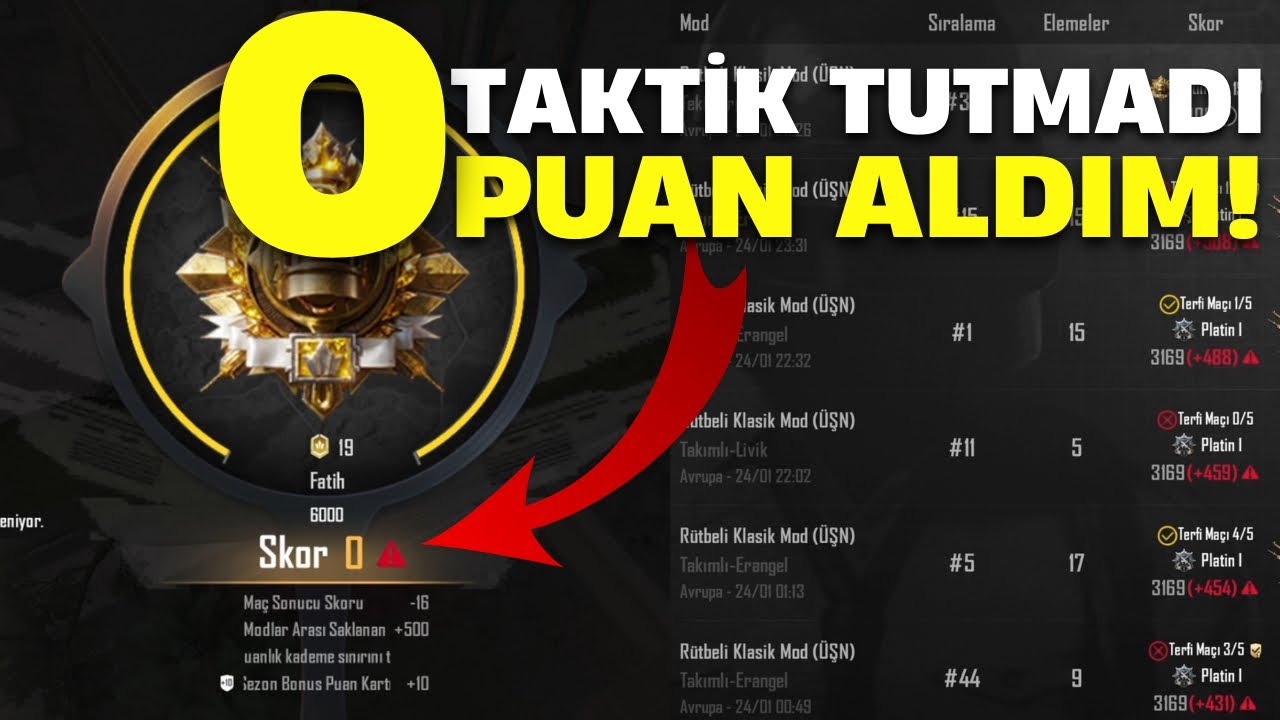 TAKTİK YAPAYIM DERKEN BÜYÜK HATA YAPTIM 😱TERFİ RANK SİSTEMİ DÜZELTİLDİ LAZURİ SOLO PUBG MOBİLE