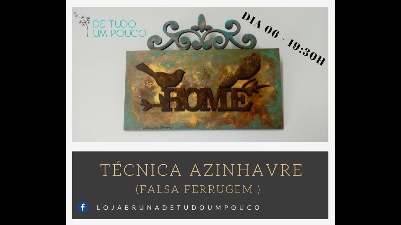 Técnica Azinhavre - Falsa Ferrugem em MDF - Prof Marina Lara