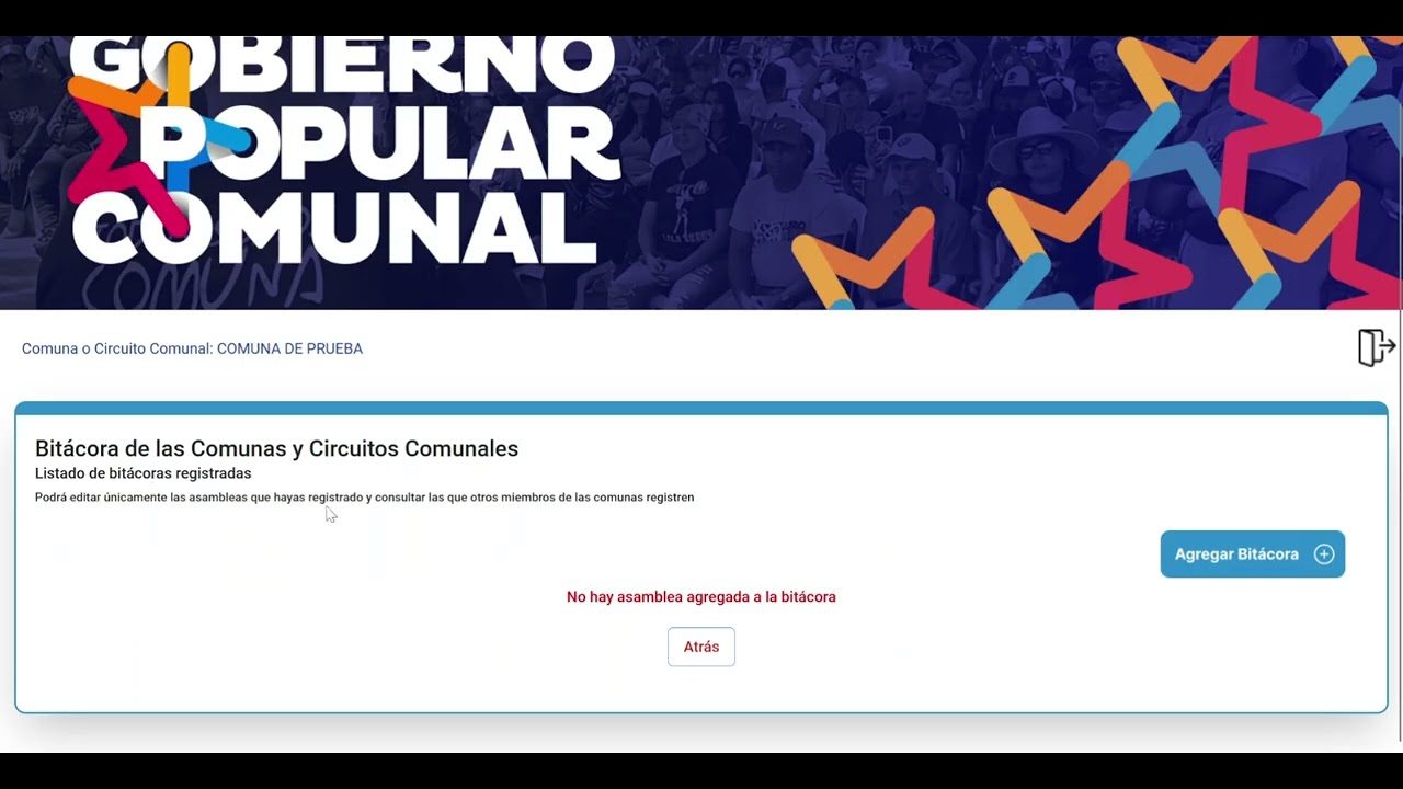 Pagina Web y Acceso a la Plataforma del Sistema de Gobierno Popular y Comunal. Paso #2