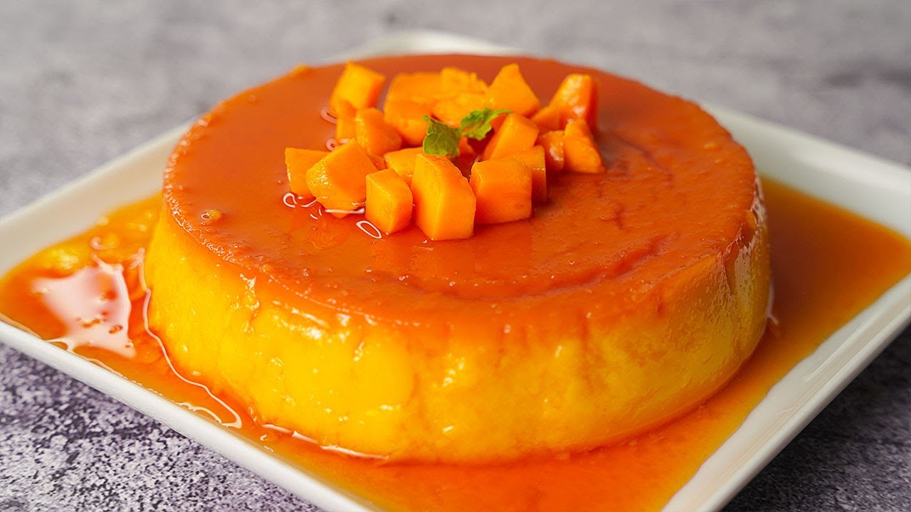Mango Custard Caramel Bread Pudding | No Gelatin No Agar Agar | Quick & Easy Mango Dessert | Yummy