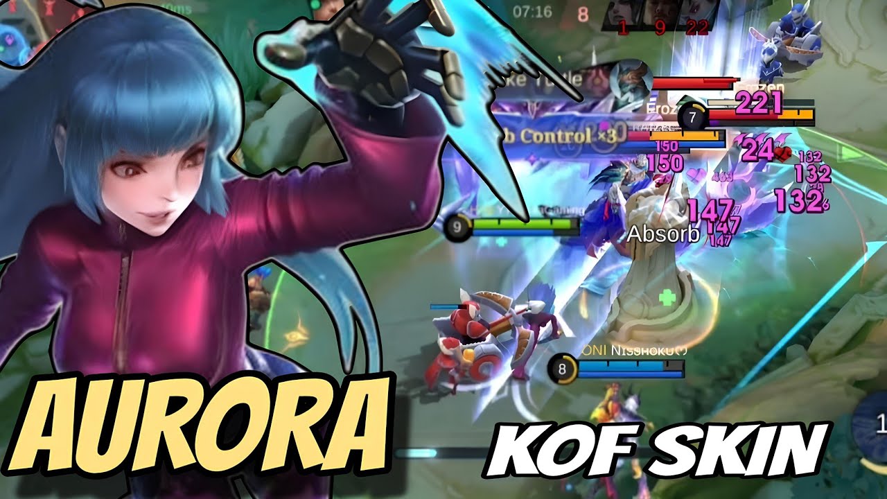 Aurora KOF Skin Gameplay | Full Effects Showcase ❄️
