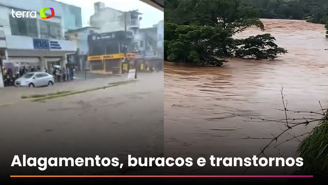 Temporal em MG transborda rios e alaga ruas
