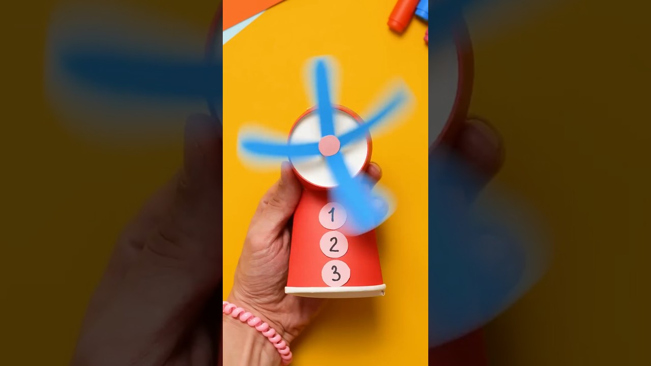 Make your own colorful windmill! 🌈💨 Easy DIY craft #diy #kids
