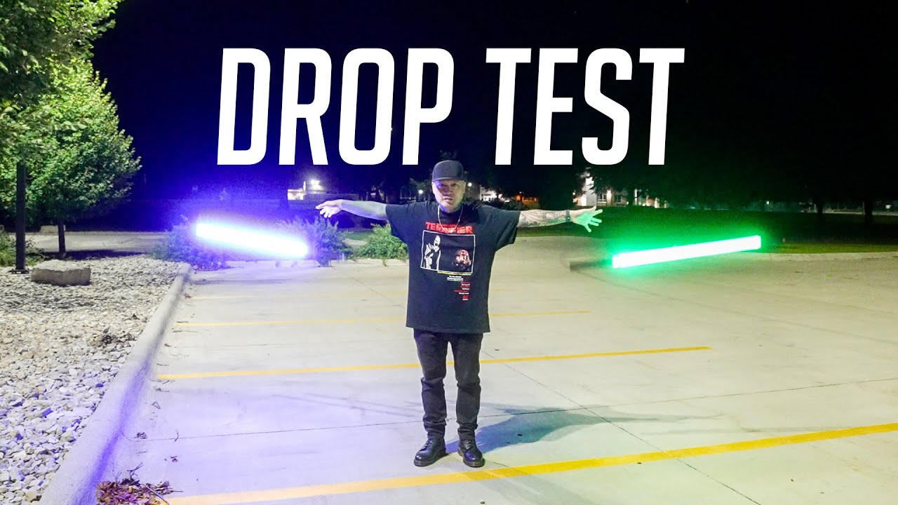 NEOPIXEL vs BASELIT Lightsaber Drop Test! (Which is STRONGER?)