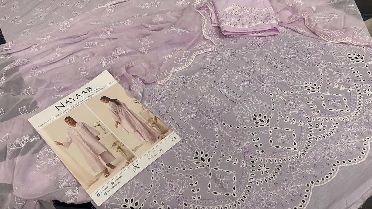 Aalaya New Volume Nayaab | Lexury Lawn Embroidered With Chiffon Lexury Embroidered Duppata 