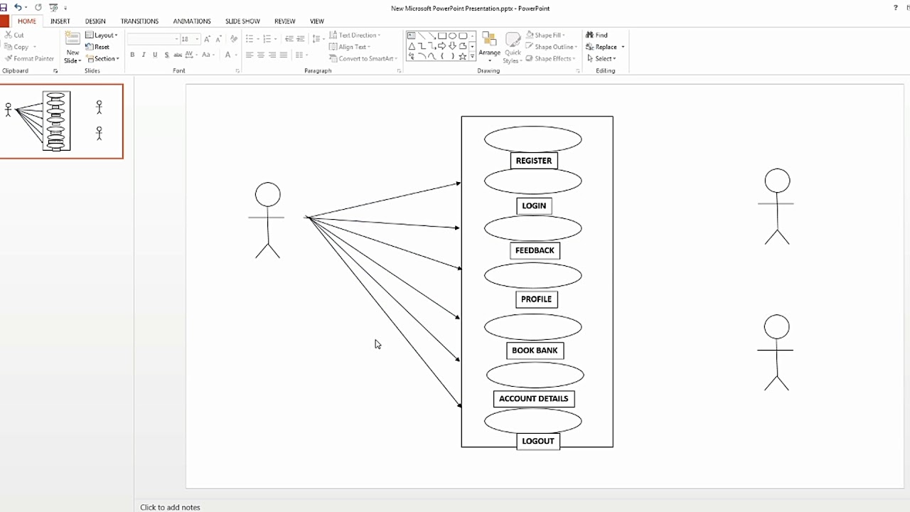 How to make or draw use-case diagram
