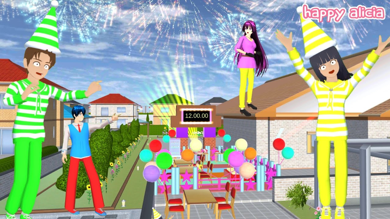 Yuta Main Kembang Api Tahun Baru 2023 🥳🎉| Sakura Panik Mio Hilang Di Rumah Balon?😰 | Sakura School