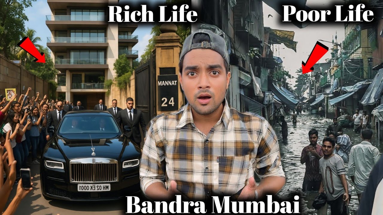 Mumbai Bandra – Rich vs Poor Life | From SRK’s Mannat to Slums” 