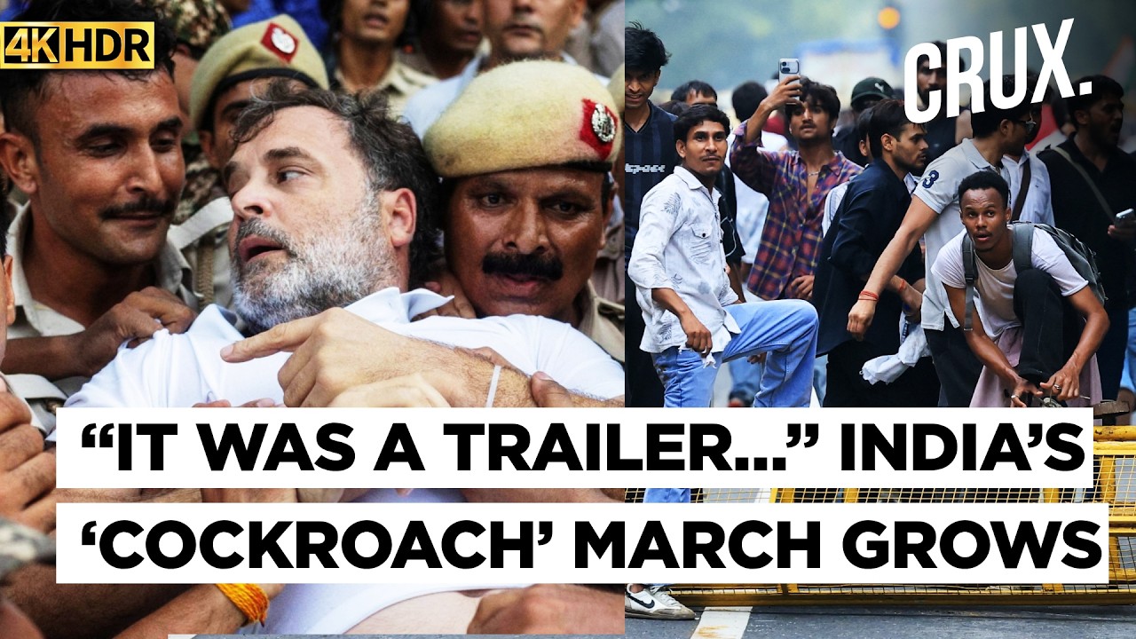 India&rsquo;s 'Cockroach' Party Protest Rages, Opposition Leader Gandhi Detained At Anti-Modi Rally | 4K