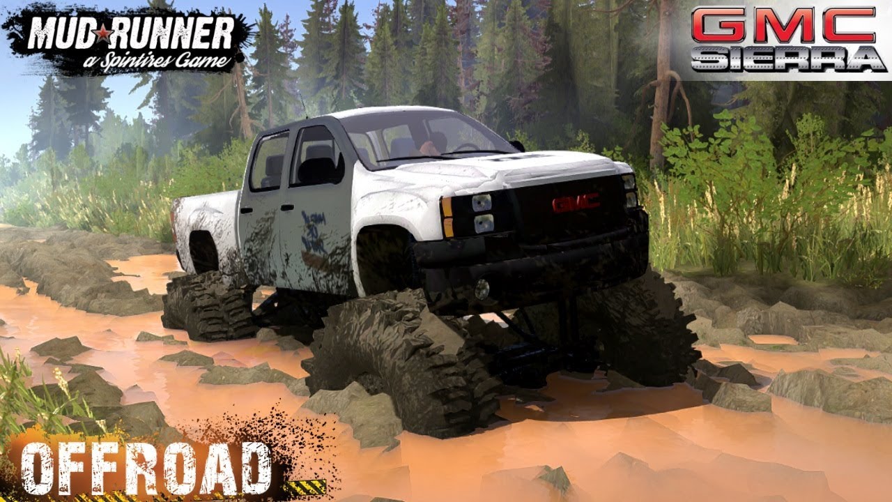 Spintires: MudRunner - GMC SIERRA MEGA TRUCK ’ZEUS’ Driving through the Swamp