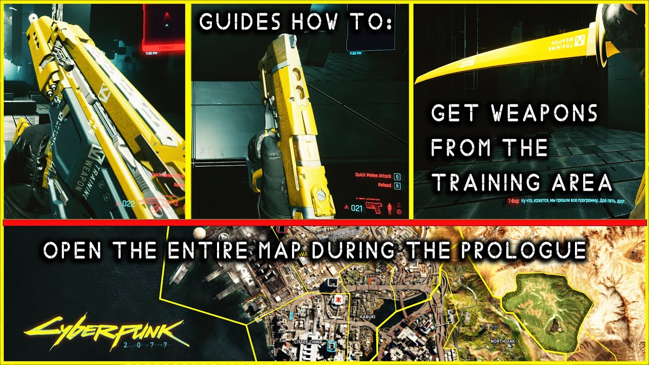 How to get training weapons and open the entire map during the prologue (Cyberpunk 2077 guide)