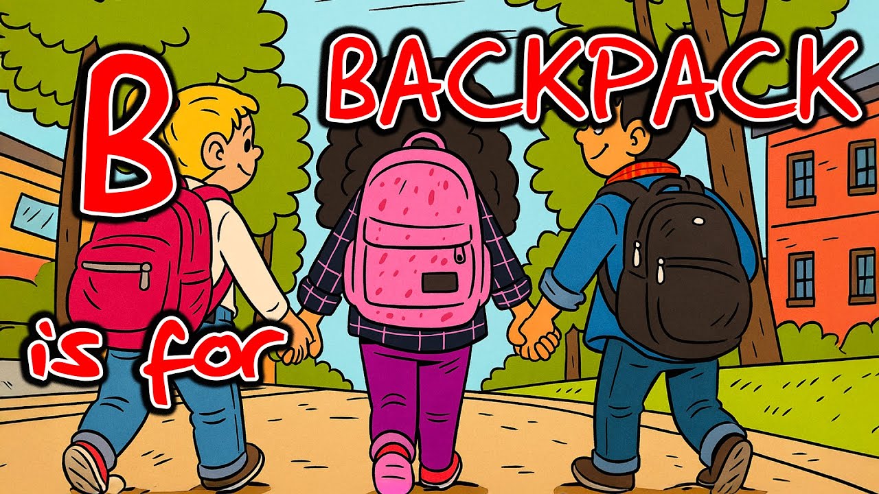 B is for Backpack 🎒 | ABC School Songs | Cartoon comic strip Art