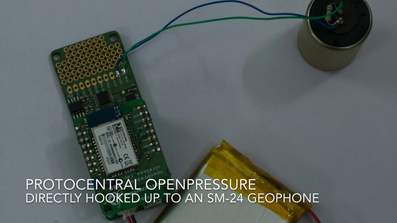 Using ProtoCentral OpenPressure with a Geophone