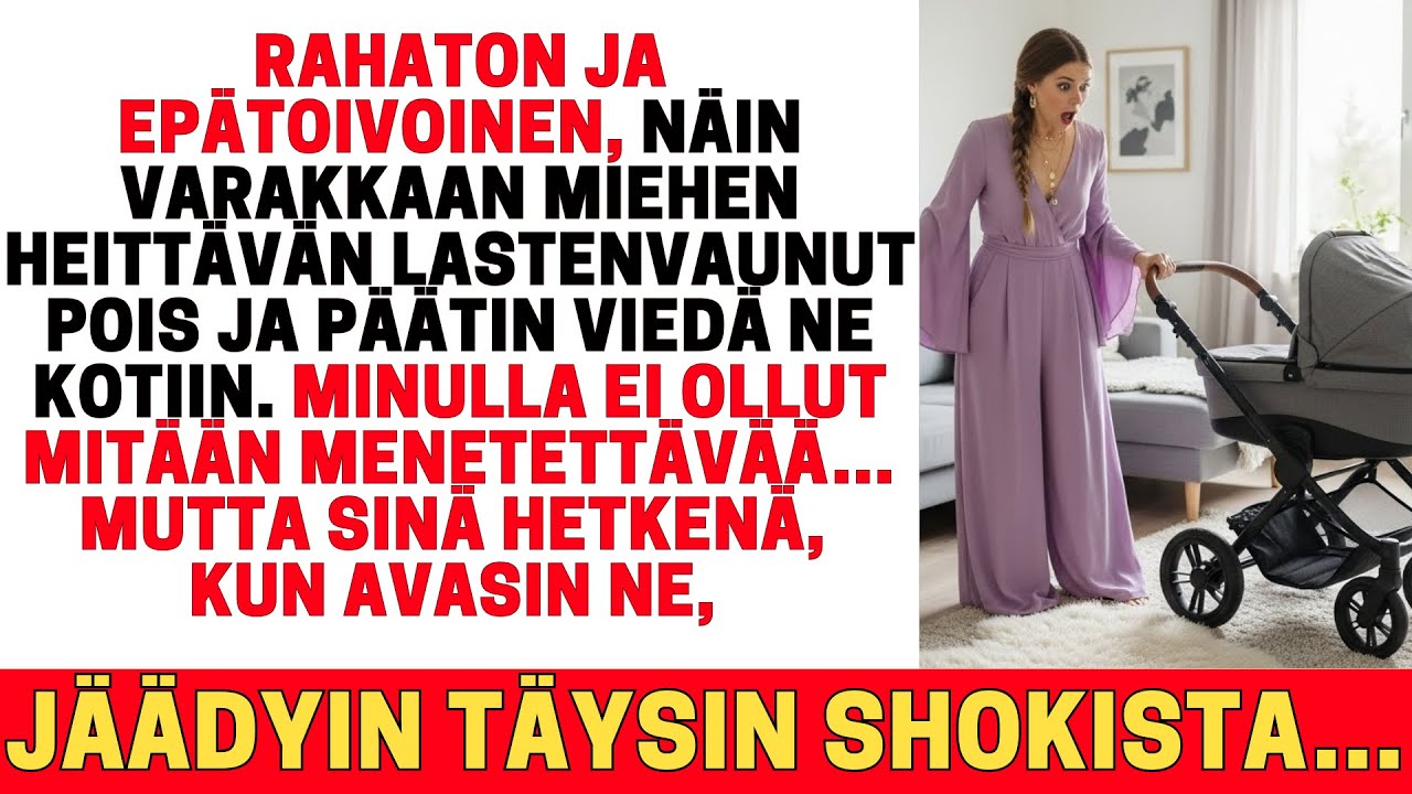 VARAKAS MIES HEITTI LASTENVAUNUT POIS. OTIN NE MUKAANI — JA KUN AVASIN NE…