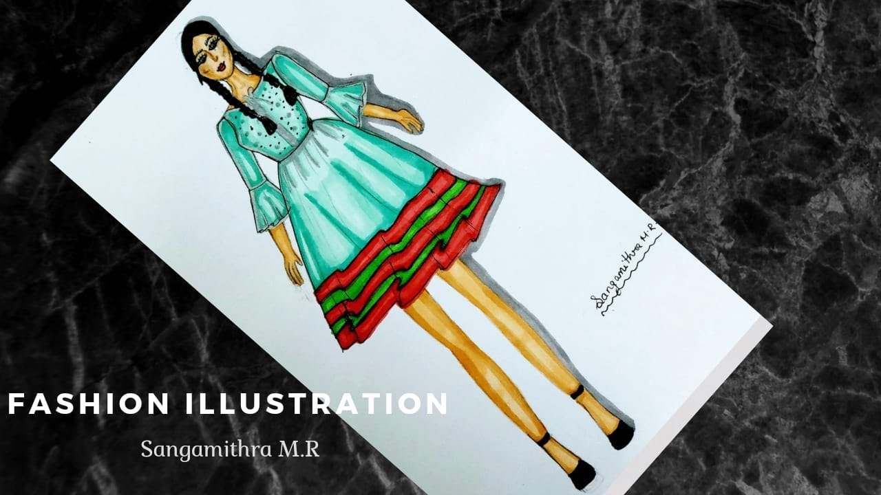 Fashion illustration Tutorial | Sangamithra M.R.