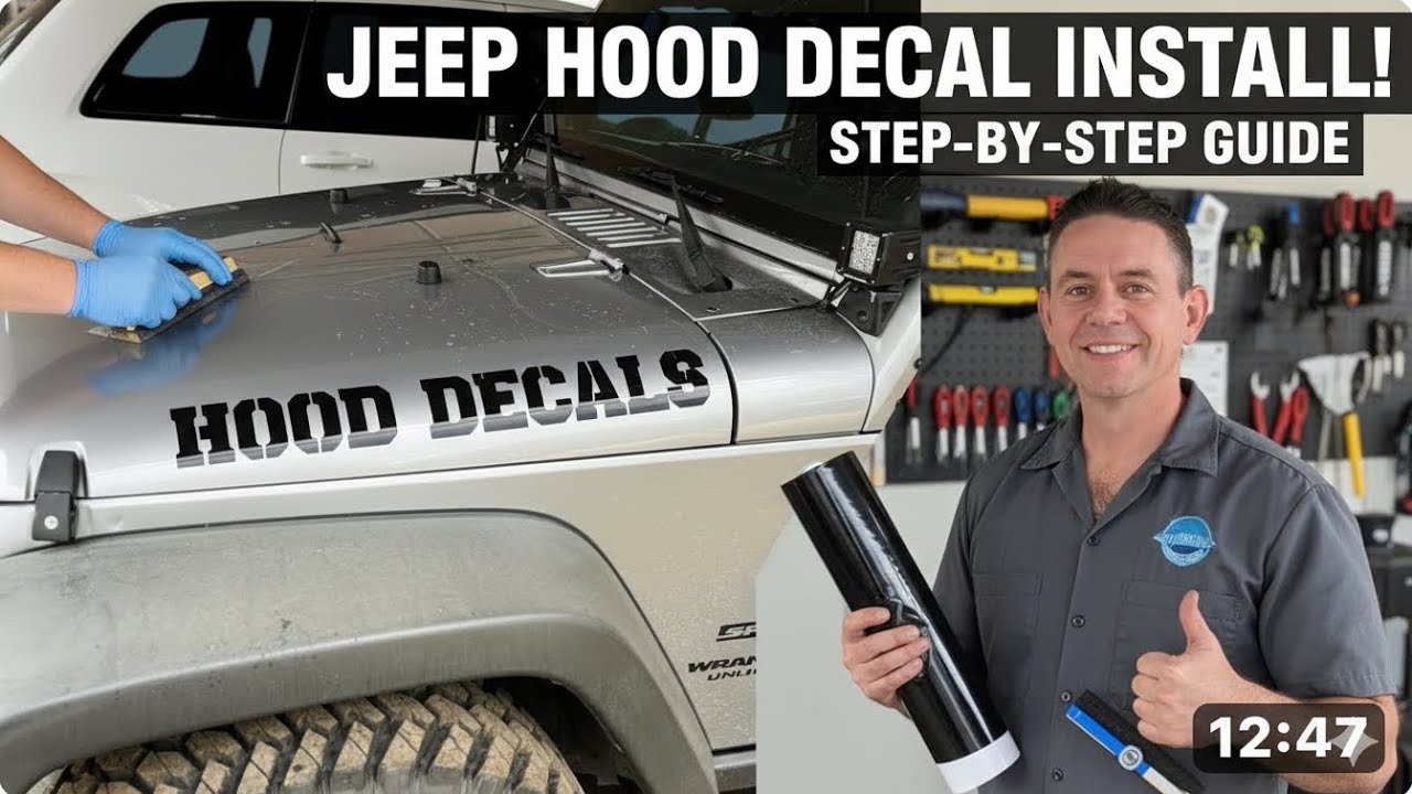 Как профессионально установить наклейки на капот Jeep